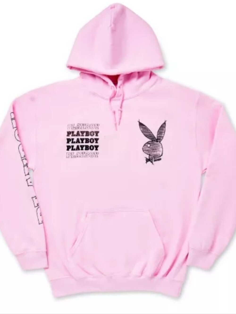 Playboy Rabbit Scribble Logo Hoodie- Pink